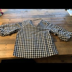 Gingham Black and White with Fun Sleeve